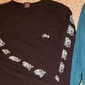 Mens Obey Long Sleeve Shirt Size S